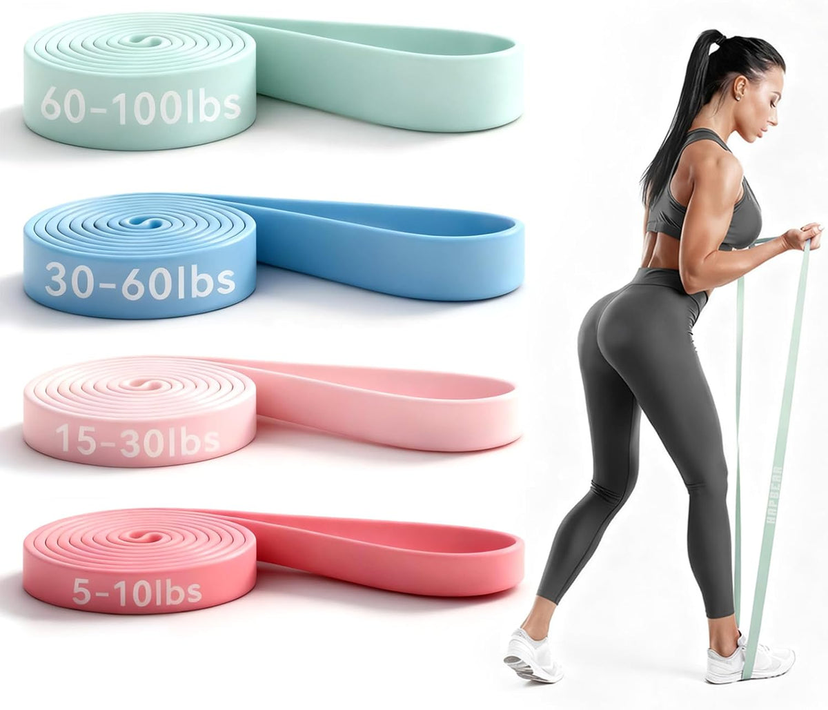 HAPBEAR Pull Up Assistance Bands - Pull Up Bands - Resistance Bands - Exercise Bands Resistance Bands Set de 5 - Workout Bands para Working Out, Stretching, Muscle Training