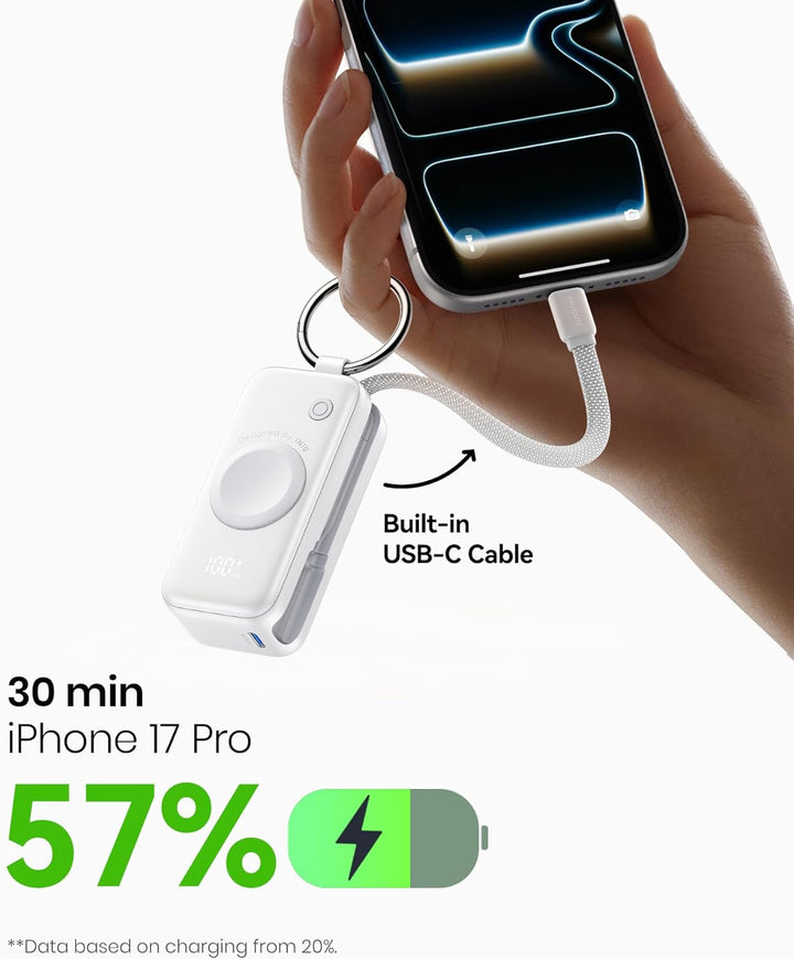 INIU Cargador Portátil 3 en 1, Pequeña Batería Externa de 5000mAh c...