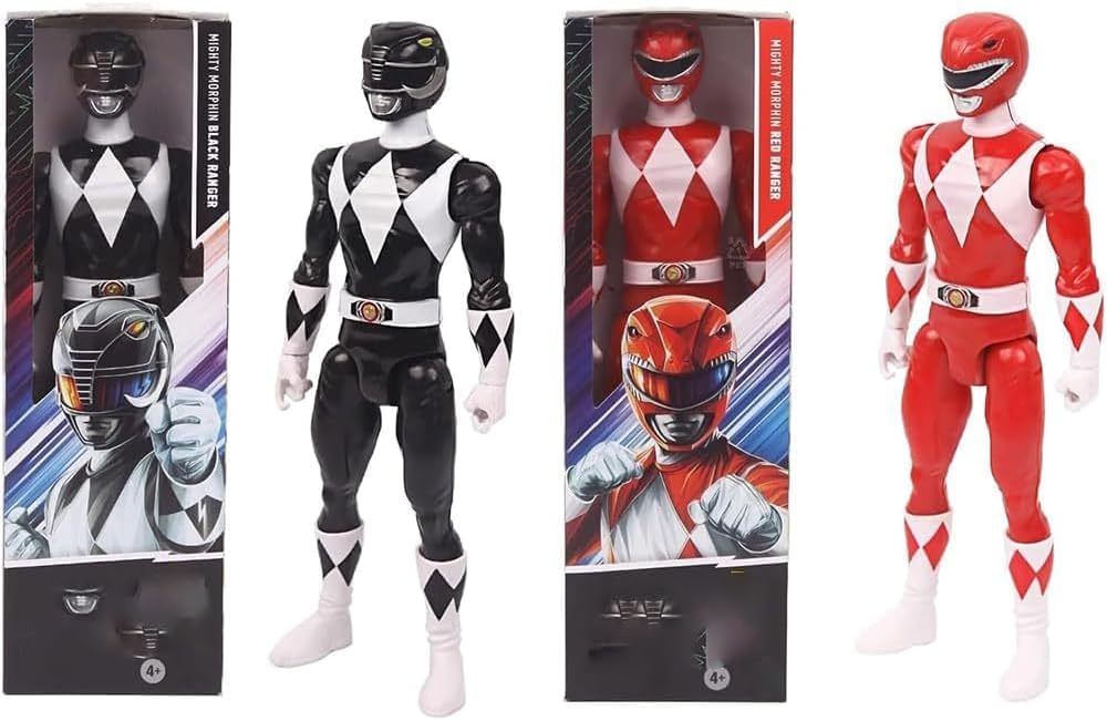 Mighty Morphin Ranger Figura de Acción de Juguete de 12 Pulgadas (2 juegos)