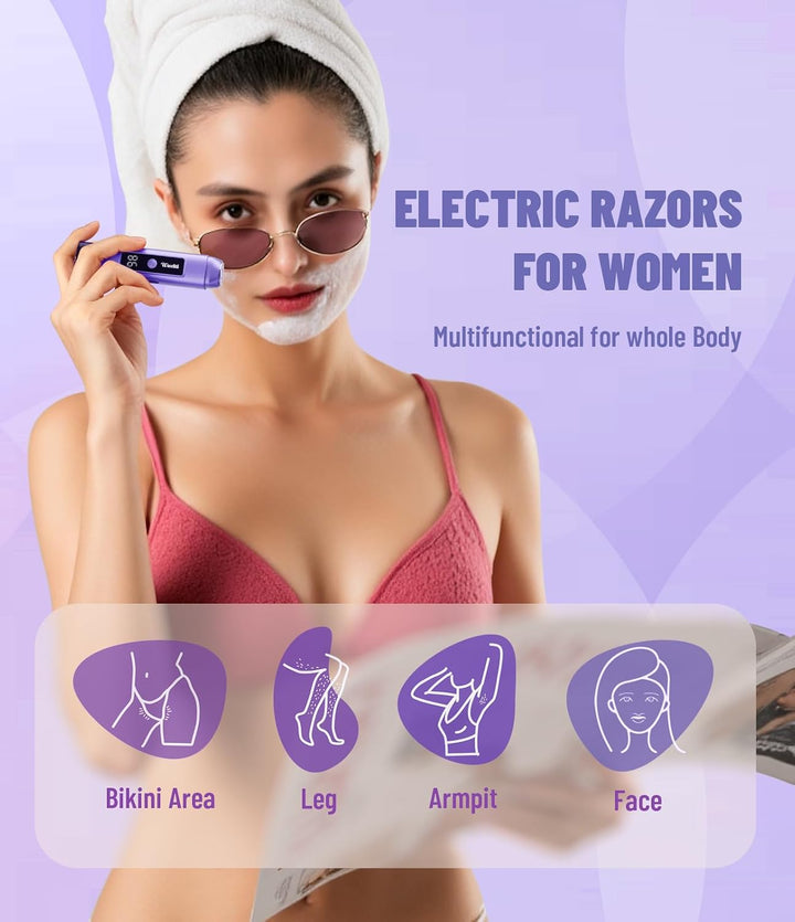 Dynooper Recortadora eléctrica de bikini para mujer: IPX7 Impermeab...
