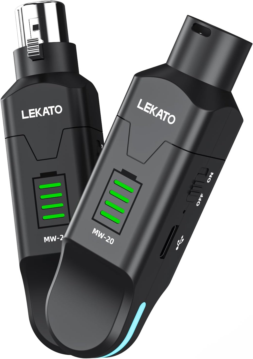 LEKATO Receptor transmisor XLR inalámbrico de 2.4 GHz para micrófon...