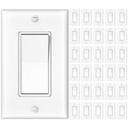 Amico - Juego de 30 interruptores de luz de un solo polo con placas de