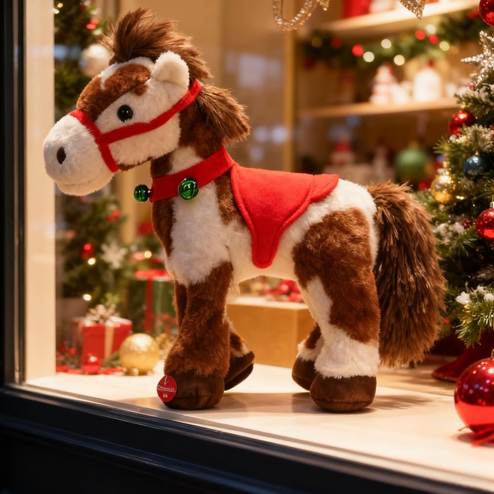 FOUR KAQA Spotted - Caballo eléctrico de peluche poni