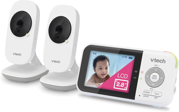 VTech VM819-2 Monitor de bebé, pantalla de 2.8 pulgadas, 2 cámaras,...