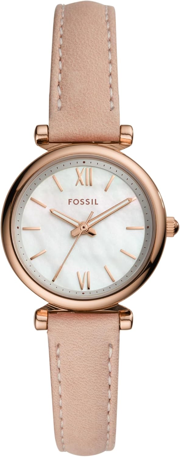 Fossil Carlie - Reloj de cuarzo de acero inoxidable de tres manecillas para mujer