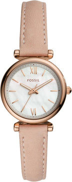 Fossil Carlie - Reloj de cuarzo de acero inoxidable de tres manecillas para mujer