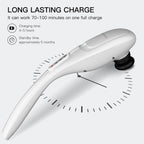 MEGAWISE Masajeador inalámbrico para espalda, hombros, cintura, piernas, batería recargable de 3200mAh, 5 velocidades y 5 +2 nodos de masaje 5 nodos duros, 2 nodos de silicona, masaje mientras se