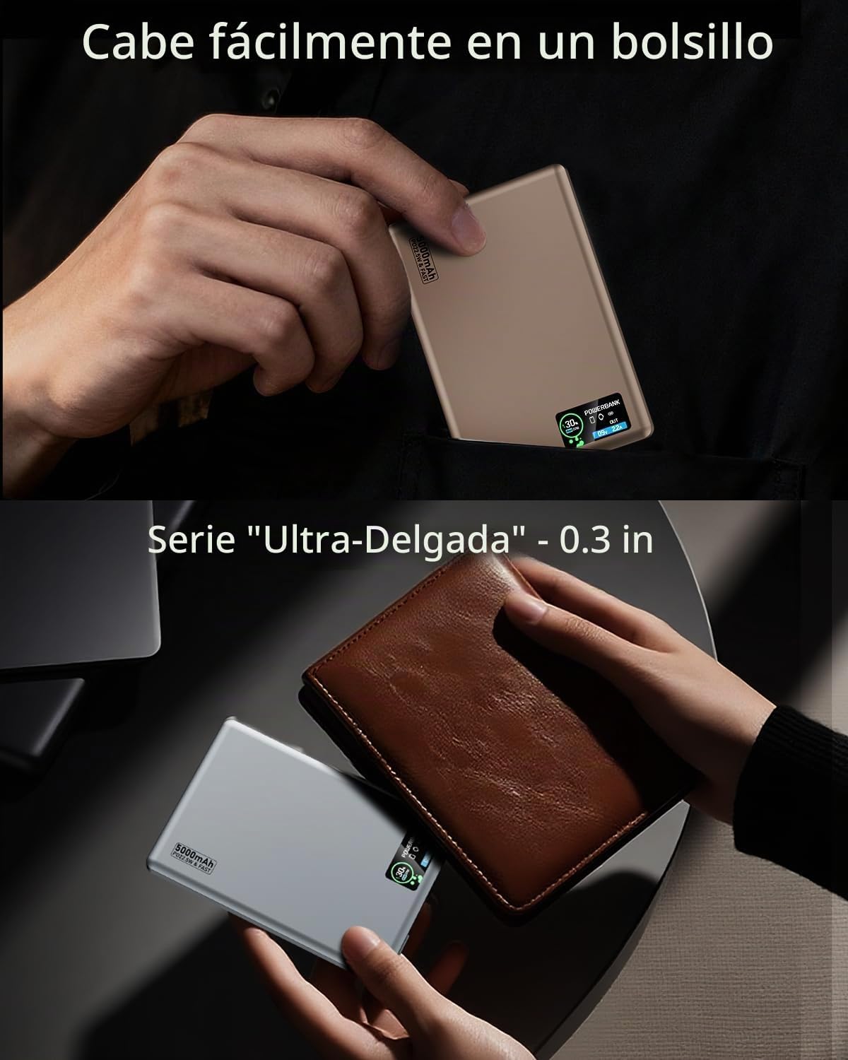 [Paquete de 2] Cargador portátil magnético para iPhone, 0.3 pulgada...