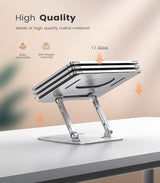 JOIOT Soporte ajustable de aluminio para portátil, elevador ergonóm...
