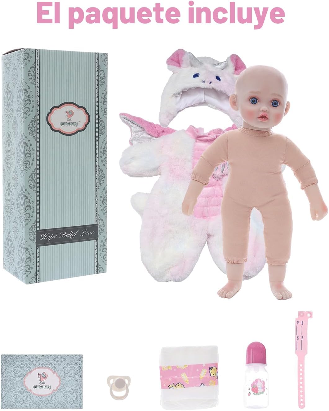 Cloveray Muñecas de bebé, muñeca de 18 pulgadas de gran tamaño, muñ...