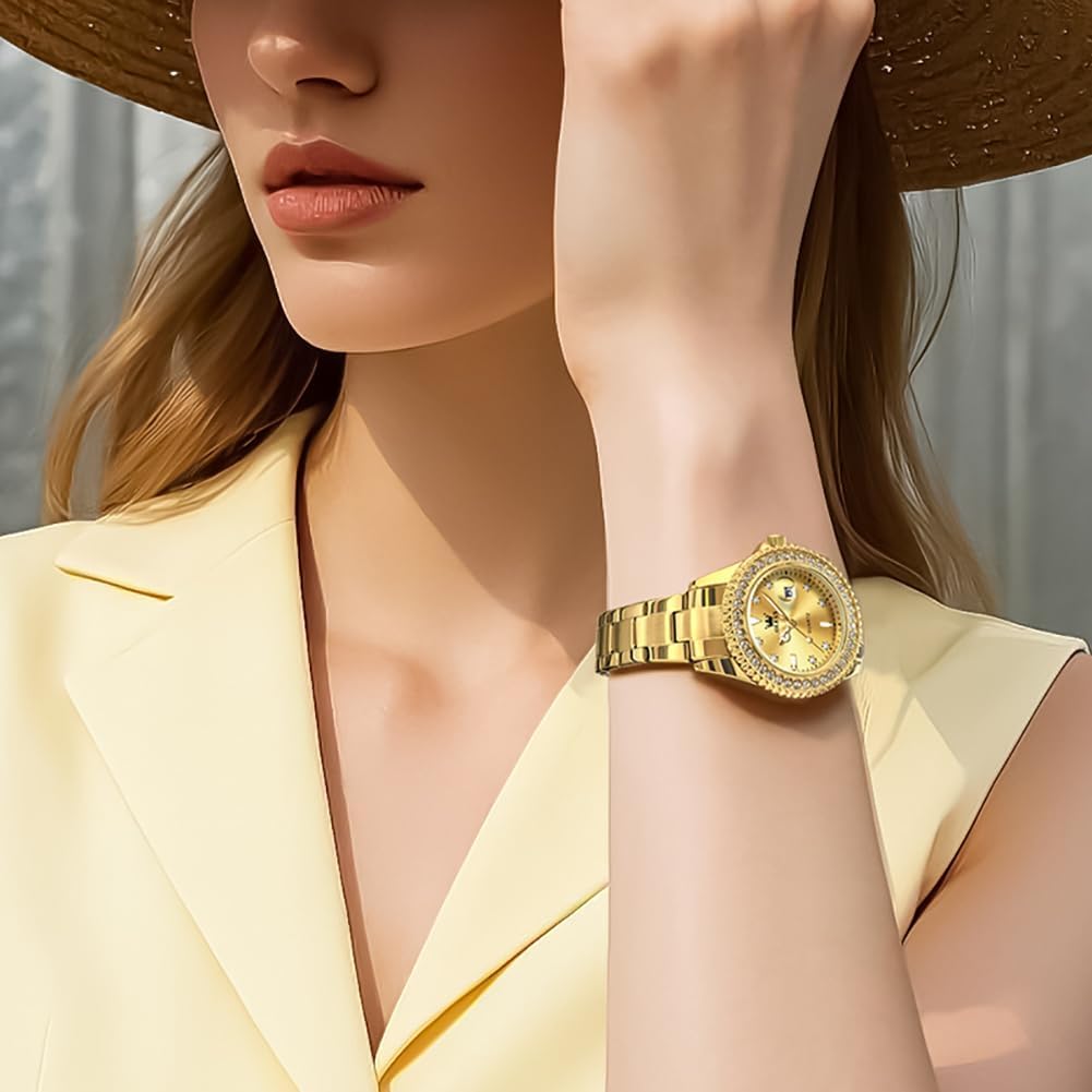 OLEVS Relojes para Mujer de Vestir Lujo Acero Inoxidable a Prueba de Agua Reloj de Muñeca