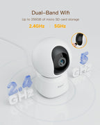 ARENTI - Cámara para mascotas de 5 MP P2Q, 5G WiFi 6 Cámara de seguridad interior, aplicación gratuita para teléfono