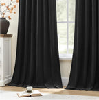 Cortinas opacas de terciopelo negro de 102 pulgadas de largo con
