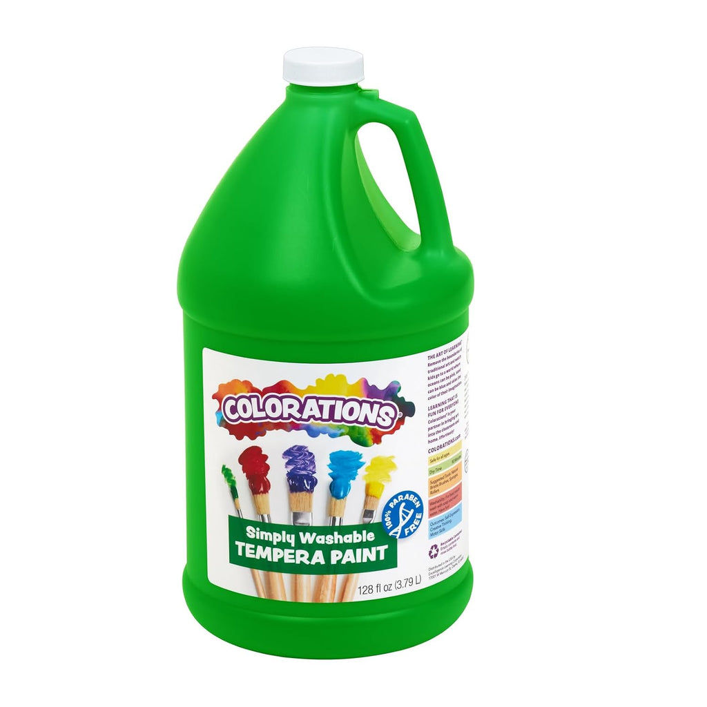 Colorations Pintura de témpera verde lavable sin parabenos para niños, 1 galón