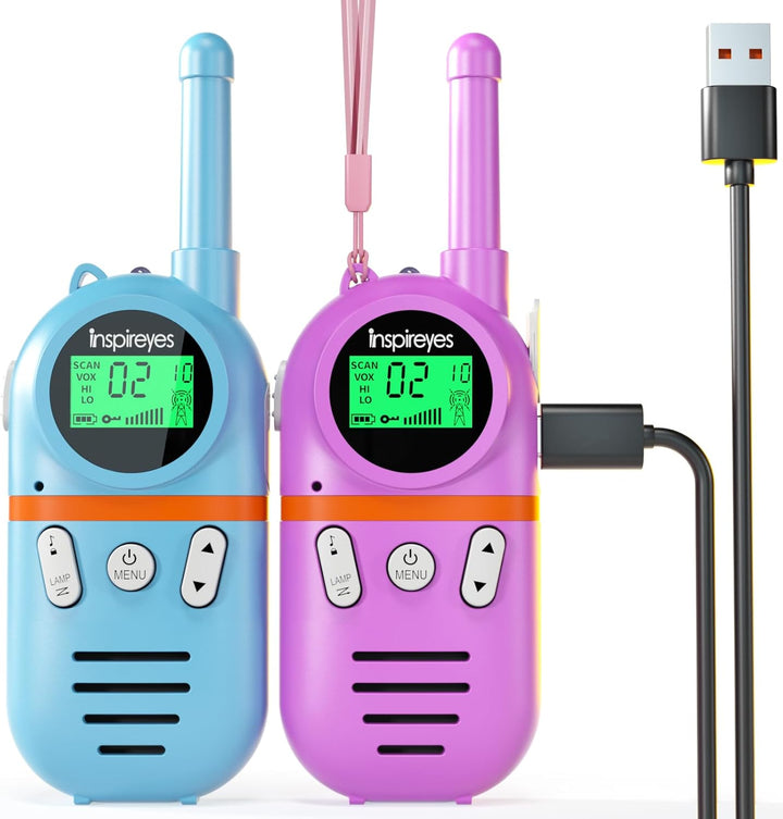 Inspireyes Walkie Talkies para niños recargables, rellenos de cesta...