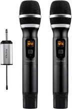 HOTEC Micrófonos inalámbricos Dual UHF Sistema de micrófono de mano