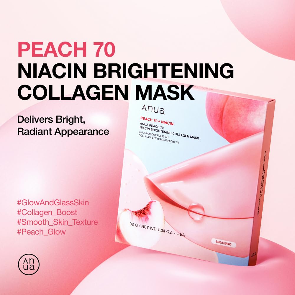 ANUA Máscara de Colágeno Brillante de Melocotón 70 Niacin, Máscara...