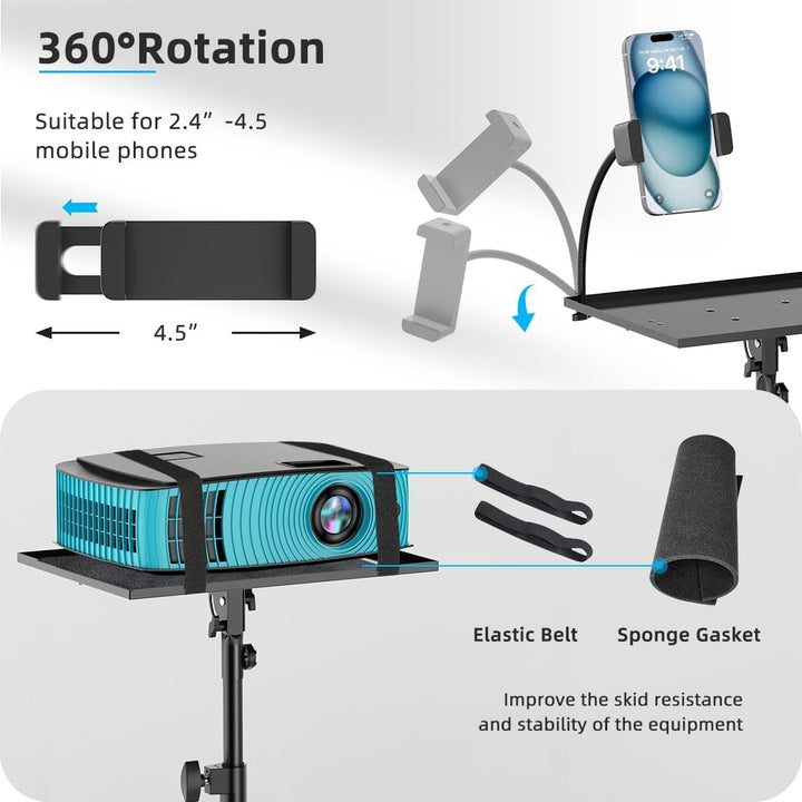 GZGDLJQ Soporte para proyector con ruedas, trípode para laptop de 2...