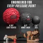 Bolas de masaje 4KOR para terapia de punto de activación - Bola de liberación miofascial - Alivio muscular para espalda, cuello, hombro, dolor de pies - Bolas de masaje fitness para movilidad - Bola