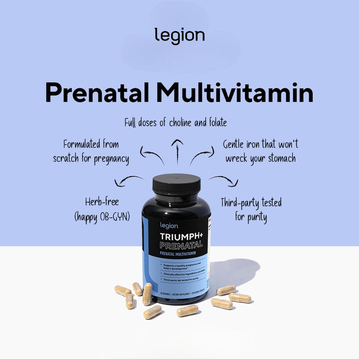 LEGION Triumph - Suplemento multivitamínico prenatal para deportes...