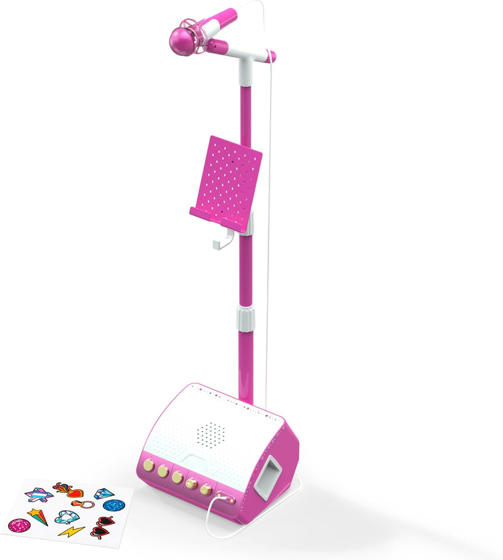 FAO Schwarz Micrófono de karaoke con soporte, soporte para dispositivos y