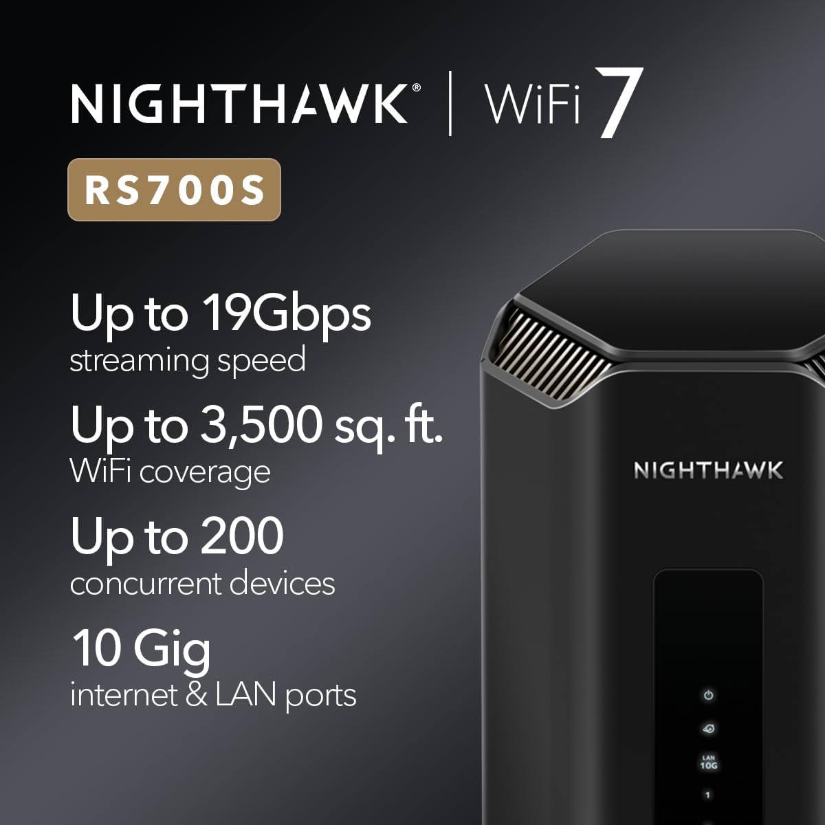 NETGEAR Nighthawk Tri-Band WiFi 7 Router (RS700S) - Características...