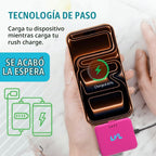 Cargador portátil LLEVVELL Spark para iPhone 17/16/15 USB C 2500mAh Banco de energía, Rosa