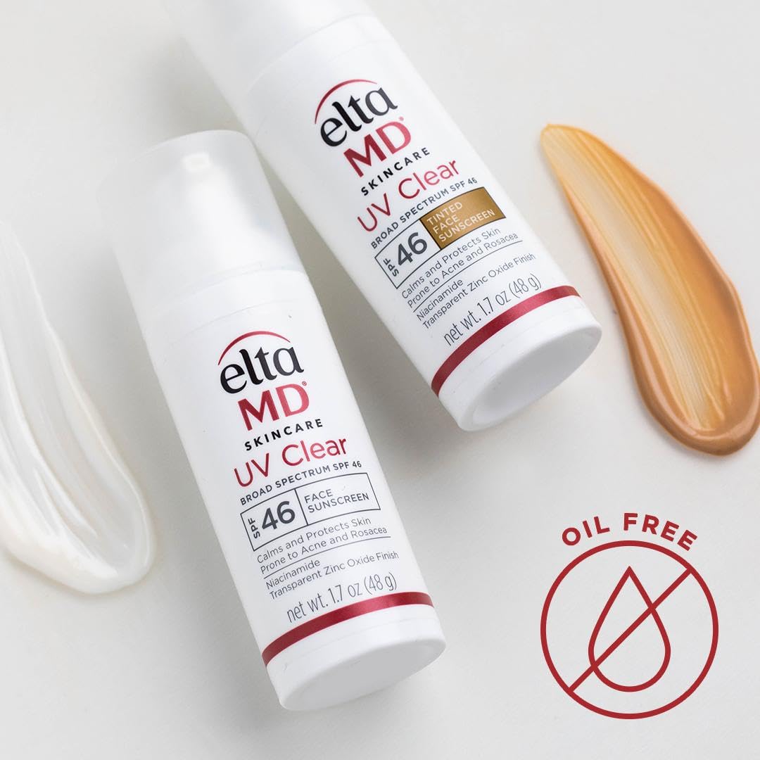 EltaMD UV Clear Face Sunscreen SPF 46, Oil-Free Sunscreen with Zinc...