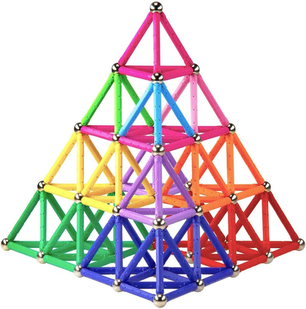 Juego de 165 bloques de construcción magnéticos, palos magnéticos de 2.3 pulgadas y bolas no magnéticas, juego magnético para niños y adultos, juguetes de construcción STEM 3D con bolsa de almacenamiento