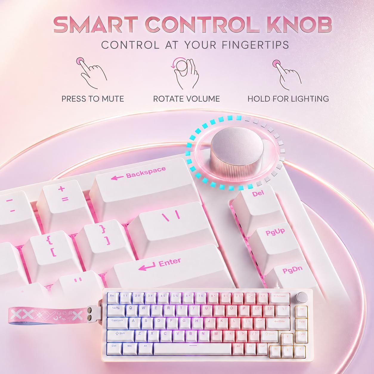 Gaozen Teclado mecánico para juegos FURYCUBE 68% con retroiluminaci...