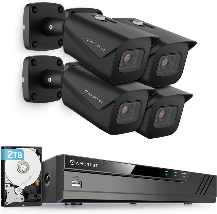 Amcrest Sistema de cámara de seguridad 4K con NVR PoE 4K 8CH, (4) c...