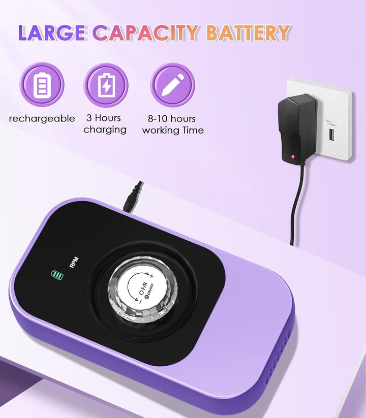 Máquina de taladro de uñas eléctrica portátil: Lima de uñas profesi...