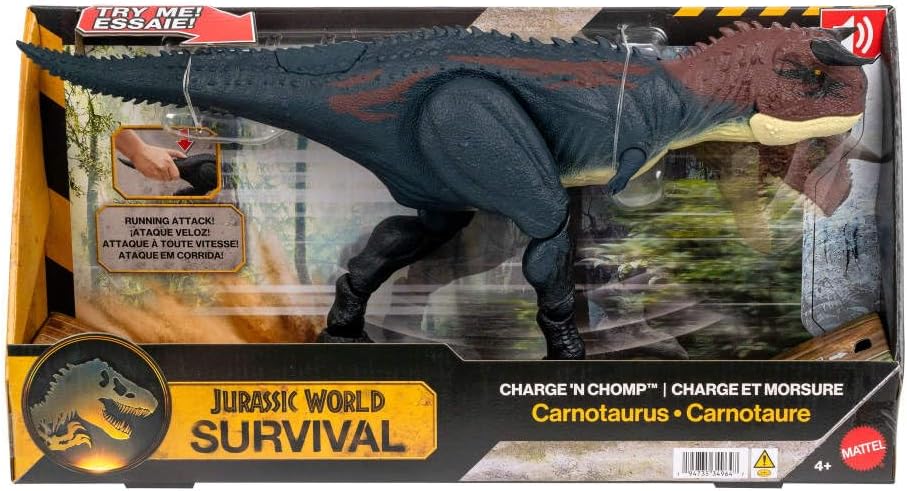 Mattel Jurassic World Charge N Chomp Carnotaurus Dinosaur Figure