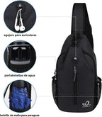 Waterfly - Mochila cruzada tipo bandolera para viajes y caminatas, bolsa de pecho, Negro, talla única