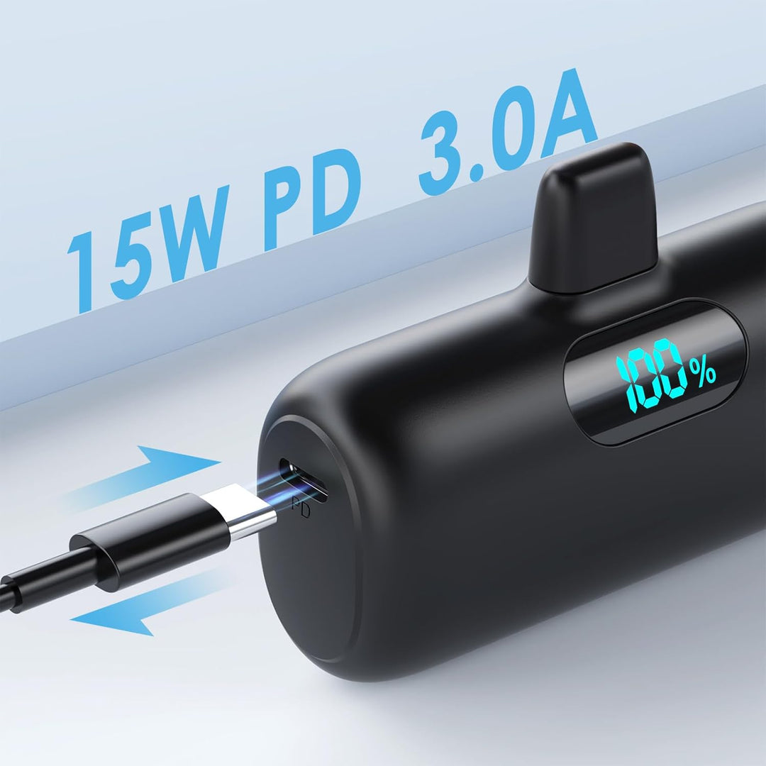 Cargador portátil pequeño para iPhone de 5000 mAh, cargador de bate...