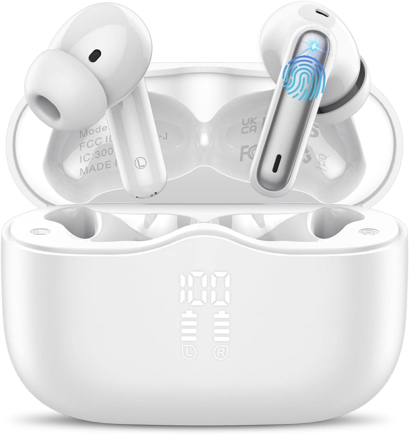 Auriculares inalámbricos, Bluetooth 5.4 con 4 micrófonos ENC con ca...