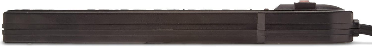Amazon Basics 6-enchufe Protector contra Sobretensiones con 200J, Interruptor Automático, Cable de Extensión de 2 pies, Negro, 4-Pack