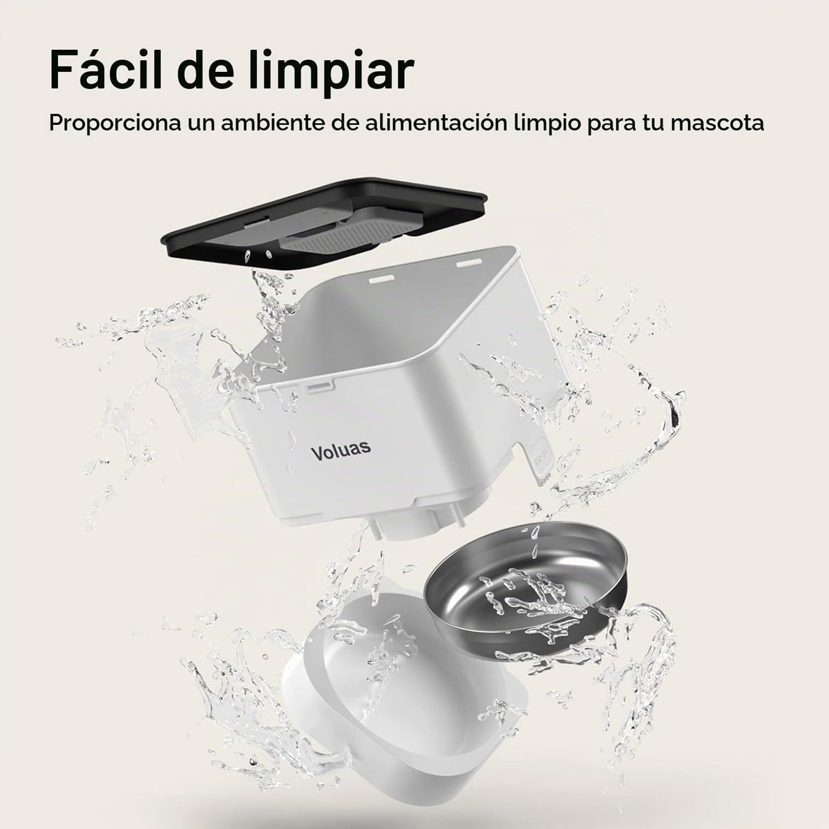 VOLUAS - Comedero automático para gatos, dispensador de alimentos secos con temporizador de 4 litros para gatos y perros