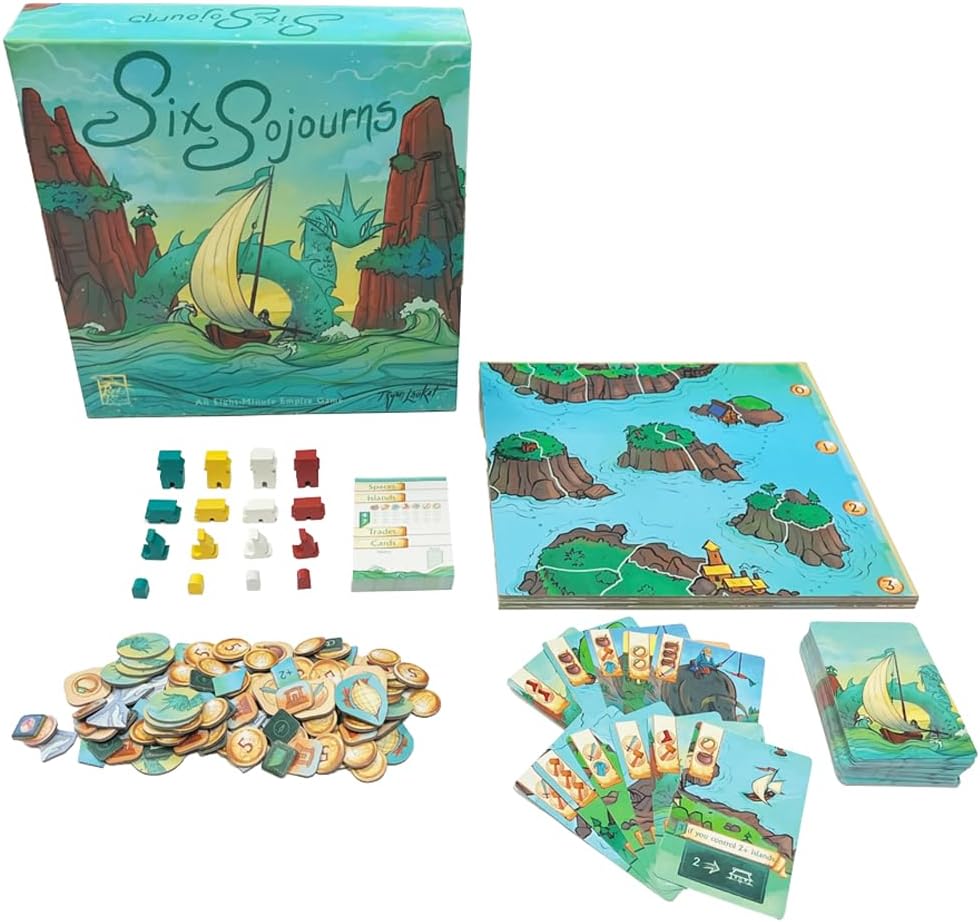Six Sojourns | Juego de mesa para familiares y amigos | Estrategia ligera |