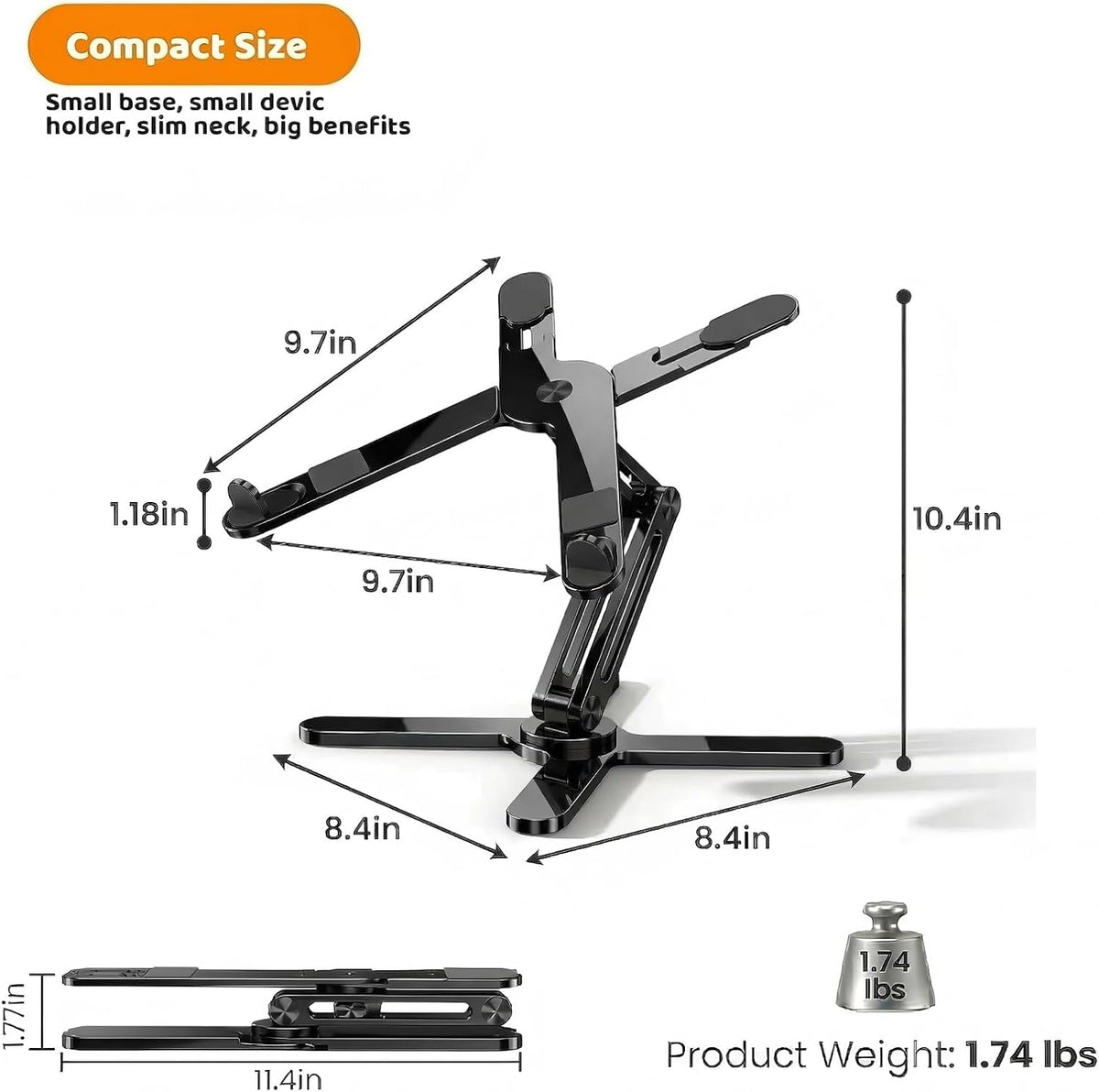 MOALLIA N86 360 - Soporte giratorio para computadora portátil con p...