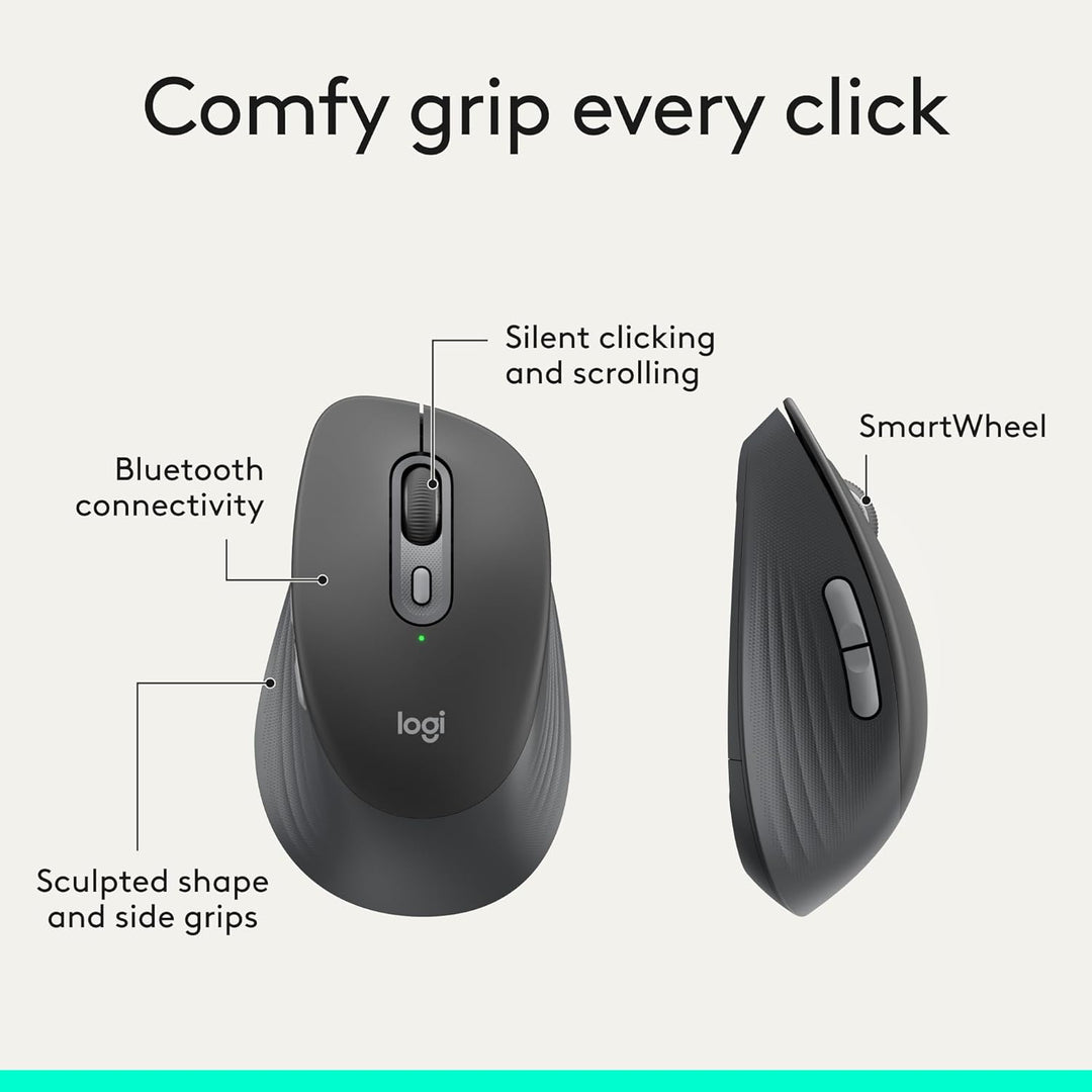 Logitech Signature Comfort M840 L - Ratón inalámbrico Bluetooth con...