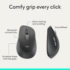Logitech Signature Comfort M840 L Ratón Inalámbrico Bluetooth - Blanco, Grafito, Cojín sin palma