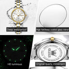 OLEVS Reloj de Lujo para Mujeres, Modo Pequeño de Muñeca, Acero Inoxidable, Reloj para Damas, Calendario