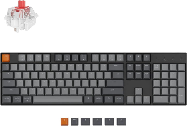 Keychron Teclado mecánico inalámbrico K10 de tamaño completo para j...