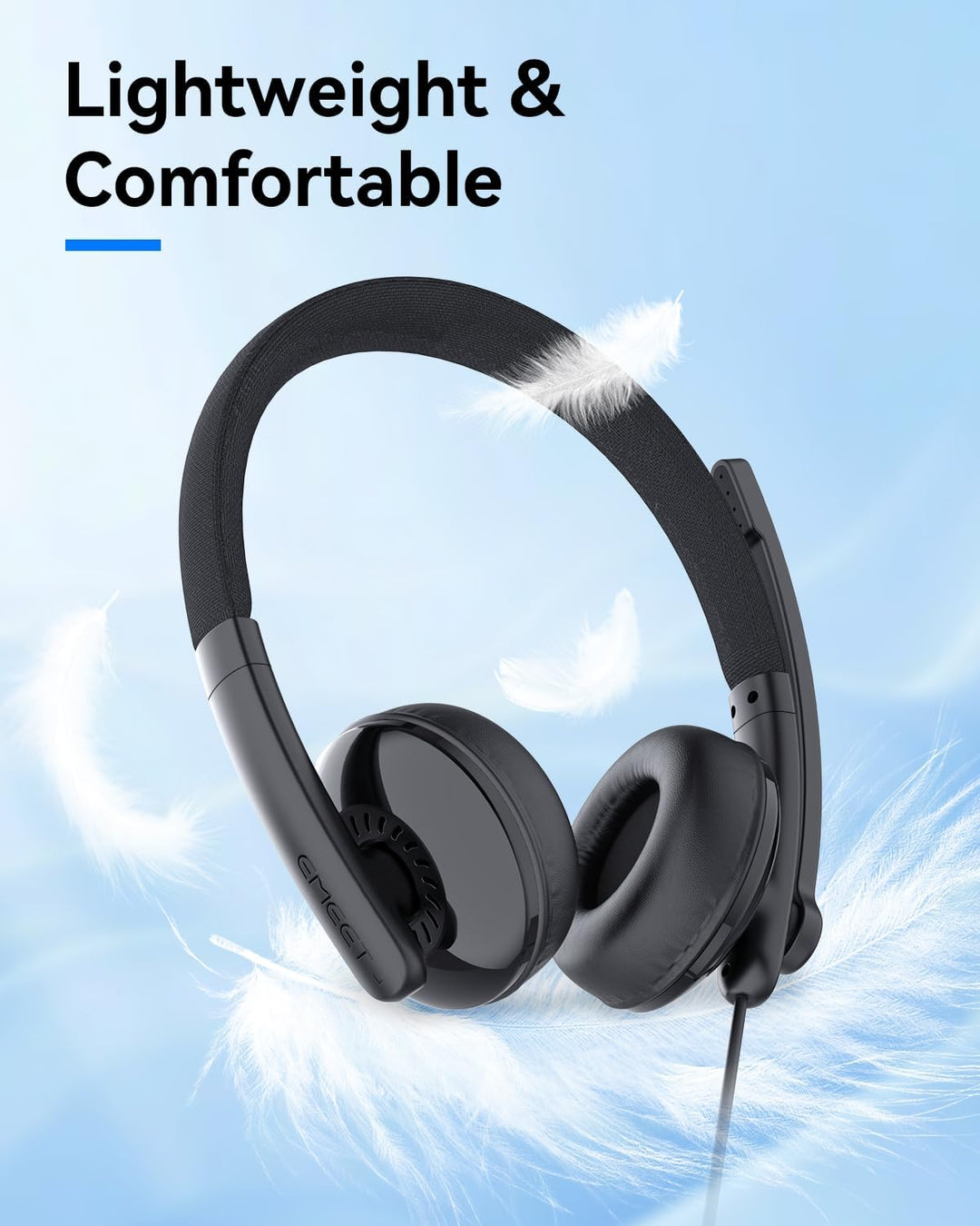 EMEET Auriculares con cable HS50 con micrófono auriculares