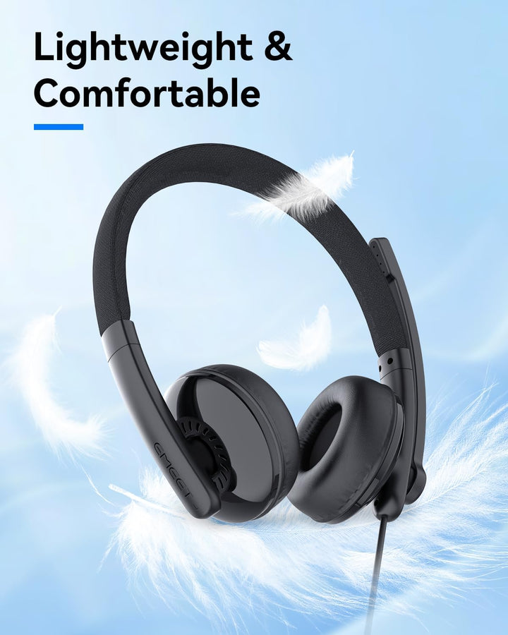 EMEET Auriculares con cable HS50 con micrófono auriculares