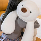SNOWOLF Animales de peluche de oso con peso grandes, almohada decorativa de felpa de oso blanco de 31.5", peluche súper lindo kawaii de oso polar, juguetes de abrazo, regalos para niños, niñas y