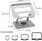 Soporte ergonómico para laptop, diseño ergonómico y ángulo ajustable, plegable para laptops, portátiles de hasta 17.3 pulgadas (plateado)
