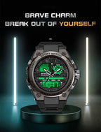 AIMES Reloj de pulsera táctico digital y analógico para hombre, impermeable, para deportes al aire libre, estilo militar, con fecha, multifunción, LED, cara grande, alarma y cronómetro