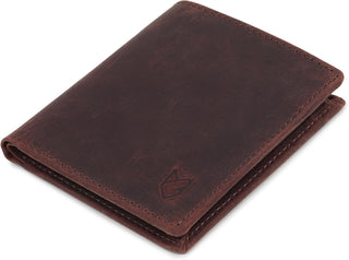 FOXHACKLE Cartera delgada de cuero plegable para hombre con bolsill...